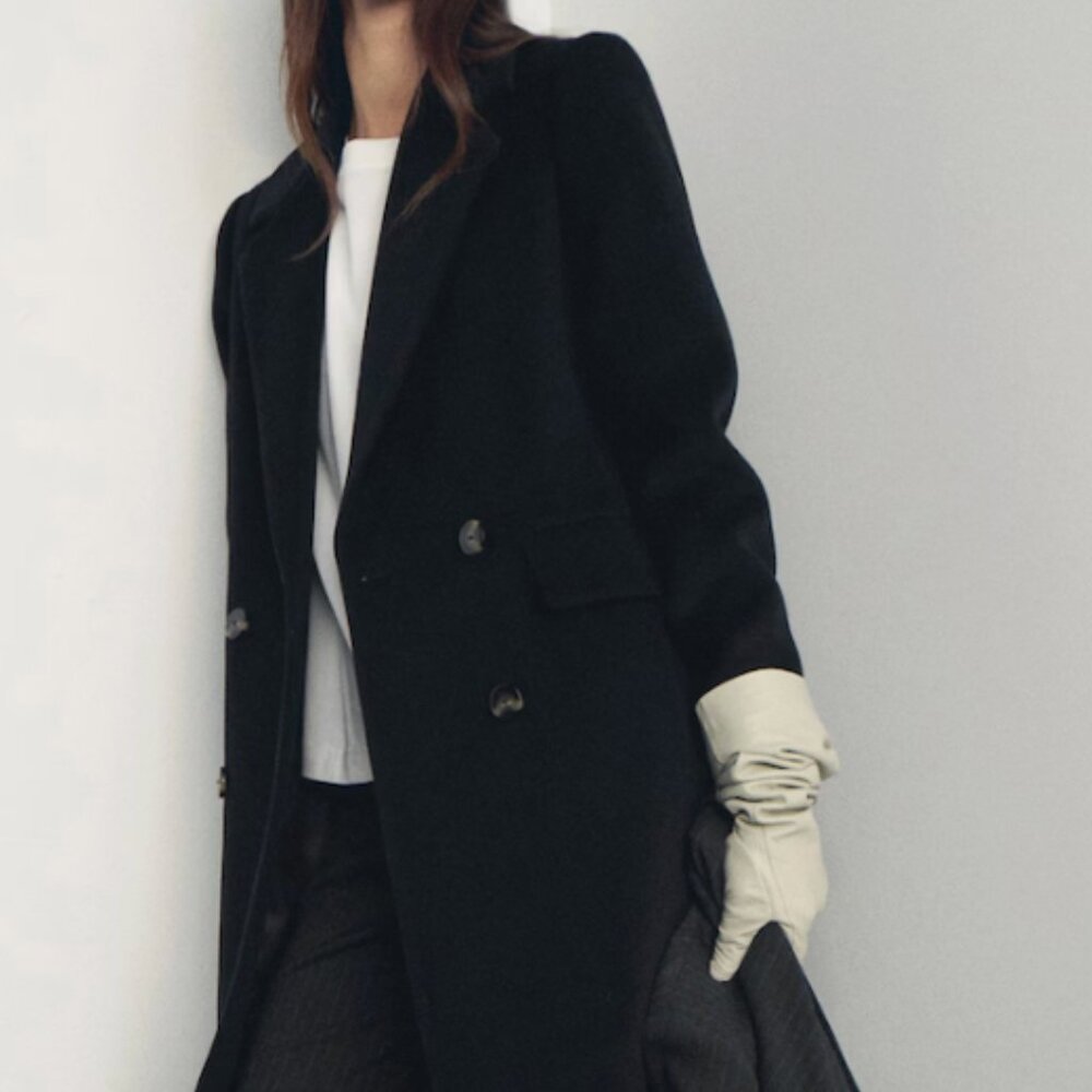 Mango wool double breasted coat